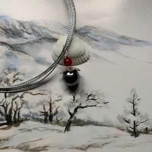 3/$50 Hand made dark silver pearl necklace